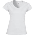 Blanc - Front - Gildan - T-shirt à manches courtes et col en V - Femme