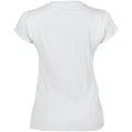 Blanc - Back - Gildan - T-shirt à manches courtes et col en V - Femme