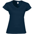 Bleu marine - Front - Gildan - T-shirt à manches courtes et col en V - Femme