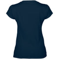 Bleu marine - Back - Gildan - T-shirt à manches courtes et col en V - Femme