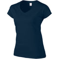Bleu marine - Side - Gildan - T-shirt à manches courtes et col en V - Femme