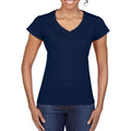 Bleu marine - Lifestyle - Gildan - T-shirt à manches courtes et col en V - Femme