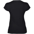 Noir - Back - Gildan - T-shirt à manches courtes et col en V - Femme