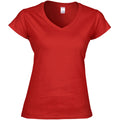 Rouge - Front - Gildan - T-shirt à manches courtes et col en V - Femme