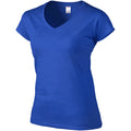 Bleu royal - Side - Gildan - T-shirt à manches courtes et col en V - Femme