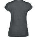 Gris sombre chiné - Back - Gildan - T-shirt à manches courtes et col en V - Femme