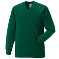 Vert bouteille - Front - Jerzees Schoolgear - Sweatshirt à col en V - Enfant unisexe