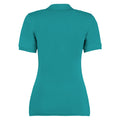 Turquoise - Back - Polo à manches courtes et col en V Kustom Kit Sophia Comfortec® pour femme