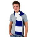 Blanc-Bleu roi - Back - Result - Echarpe épaisse thermique tricotée - Homme
