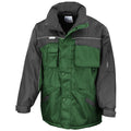 Vert bouteille-Noir - Front - Result - Manteau de travail robuste hydrofuge coupe-vent - Homme
