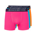 Rose - Bleu - Orange - Front - Duck and Cover - Boxers SCORLA - Homme