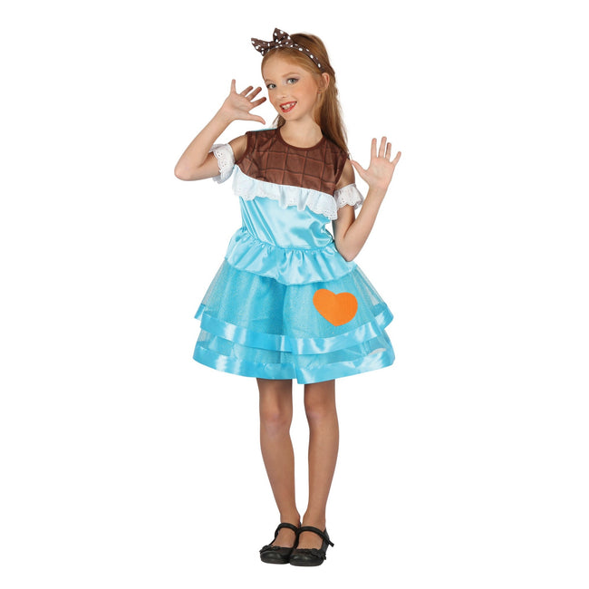 Bleu - marron - Front - Bristol Novelty - Costume Chocolat - Enfant