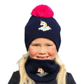 Bleu marine - Rose - Back - Little Rider - Ensemble bonnets et snoods LITTLE UNICORN - Enfant