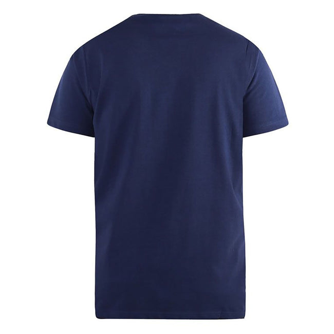 Bleu marine - Side - Duke - T-shirt col V SIGNATURE-1 - Homme