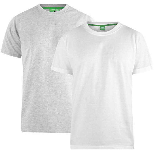 Gris- Blanc - Front - Duke - T-shirts FENTON - Homme