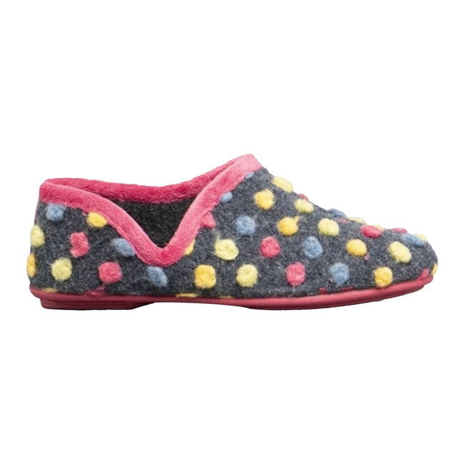 Fuchsia-Multicolore - Back - Sleepers Jade - Chaussons à pois - Femme