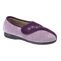 Pourpre-Lilas - Front - Sleepers Gemma - Chaussons à scratch - Femme
