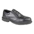 Noir - Front - Grafters Uniform - Chaussures de sécurité non-métalliques en cuir perforé - Homme