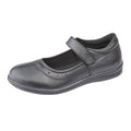 Noir - Front - Roamers - Chaussures d'écolier à scratch en cuir - Fille