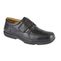 Noir - Front - Roamers - Chaussures élégante  en cuir pour pied large - Homme