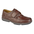 Marron - Front - Roamers - Chaussures élégante  en cuir pour pied large - Homme