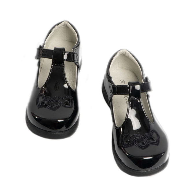 Noir verni - Close up - Boulevard - Chaussures à sangle à scratch - Fille