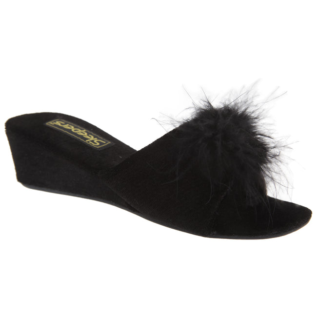 Noir - Front - Sleepers Anne - Chaussons mules - Femme