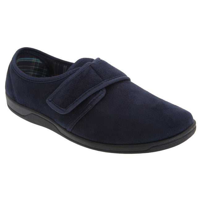 Bleu marine - Front - Sleepers Tom - Chaussons scratch - Homme