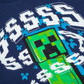 Bleu marine - Side - Minecraft - T-shirt - Enfant