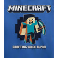 Bleu - Side - Minecraft - T-shirt CRAFTING SINCE ALPHA - Enfant