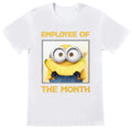 Blanc - Jaune - Front - Minions - T-shirt EMPLOYEE OF THE MONTH - Adulte