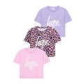 Rose - Violet - Noir - Front - Hype - T-shirt court - Fille
