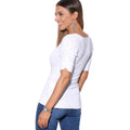 Blanc - Back - Krisp - T-shirt manches froncées - Femme
