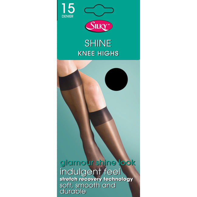 Noir opaque - Front - Silky Shine - Mi-bas satinés (1 paire) - Femme