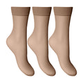 Marron - Front - Joanna Gray - Chaussettes invisibles (3 paires) - Femme
