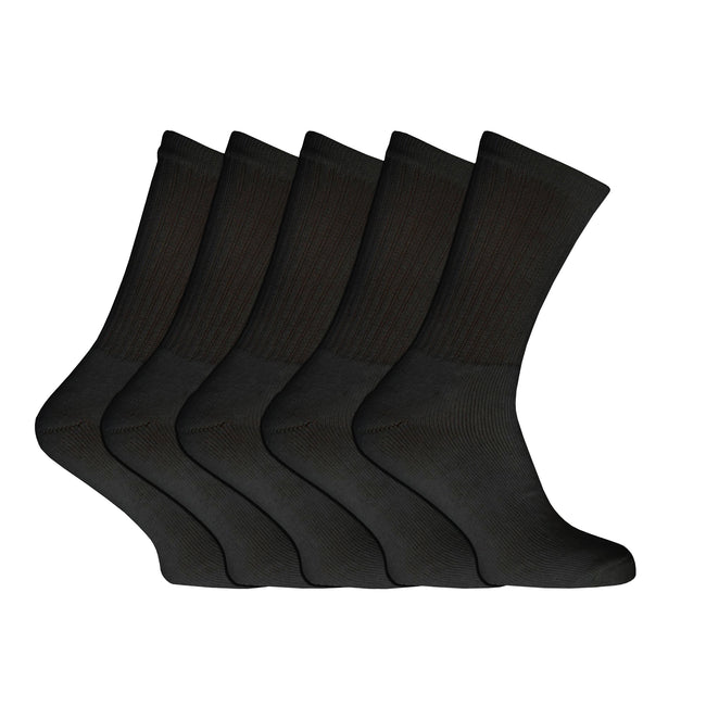 Noir - Front - Chaussettes de sport unies (5 paires) - Homme