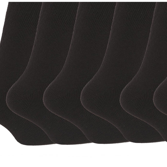 Noir - Back - FLOSO - Chaussettes thermiques 1.9 tog (lot de 6 paires) - Homme