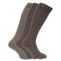 Nuance de brun - Front - Chaussettes hautes rembourrées en mélange de laine (lot de 3 paires) - Homme