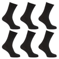 Noir - Front - Chaussettes non-élastiquée (lot de 6 paires) - Homme