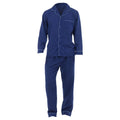 Bleu marine - Front - Pantalon et haut à manches longues de pyjama - Homme