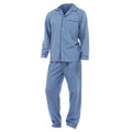 Bleu - Front - Pantalon et haut à manches longues de pyjama - Homme