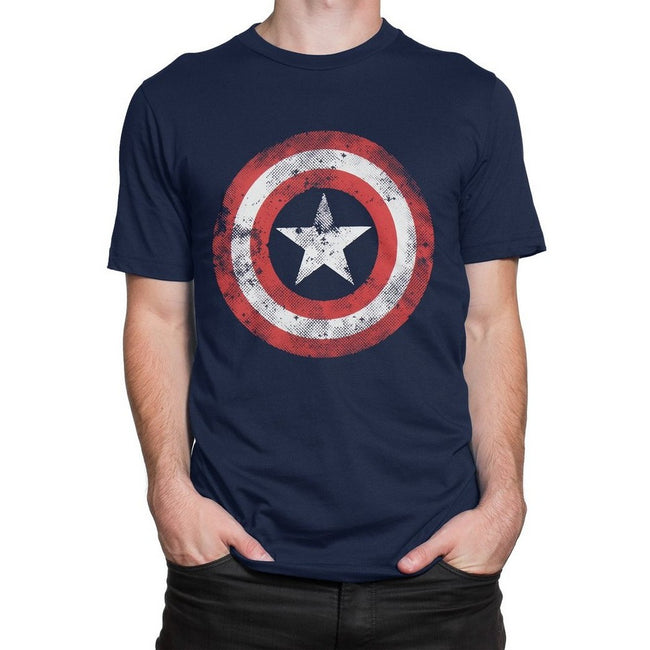 Bleu - Lifestyle - Captain America - T-shirt manches courtes - Homme