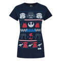 Bleu - Front - Star Wars - T-shirt de Noël côté obscur - Femme