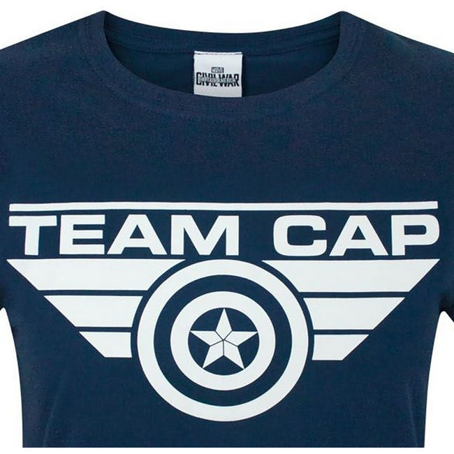 Bleu - Side - Captain America - T-shirt manches courtes - Femme