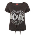 Noir - Front - AC-DC - T-shirt à sequins 'High Voltage' - Femme
