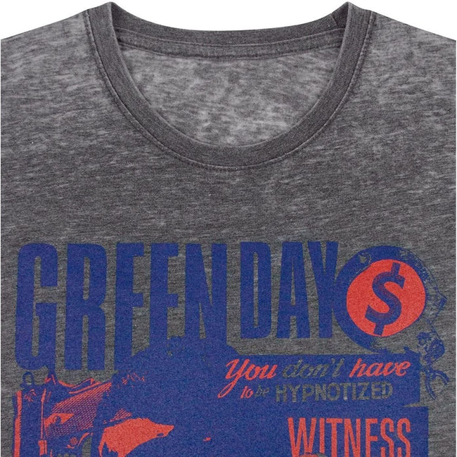 Gris - Back - Green Day - T-shirt chiné 'You Don't Have To Be Hypnotized' - Homme