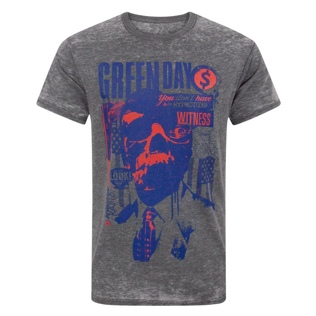 Gris - Front - Green Day - T-shirt chiné 'You Don't Have To Be Hypnotized' - Homme