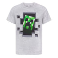 Gris - Front - Minecraft - T-shirt CREEPER INSIDE - Garçon