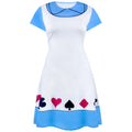 Blanc - bleu - Front - Alice In Wonderland - Déguisement robe - Femme