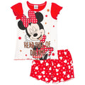 Rouge - blanc - Front - Minnie Mouse - Ensemble de pyjama court HEAD FULL OF DREAMS - Fille